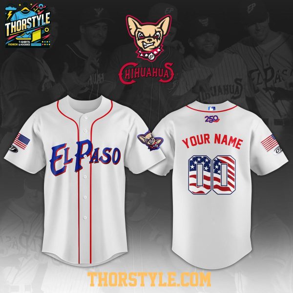 El Paso Chihuahuas 2026 America250 Night 4th Of July Baseball Jersey