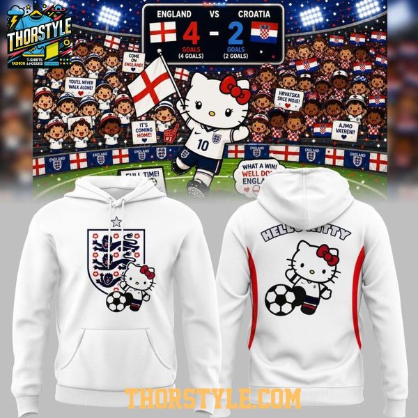 England Football 2026 World Cup Hello Kitty Night Hoodie T-Shirt