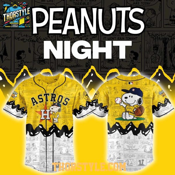 Houston Astros Baseball Game Peanuts Night Jersey 2026-2027