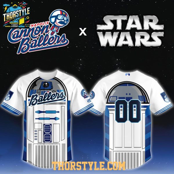 Kannapolis Cannon Ballers R2-D2 Star Wars Night 2026 MiLB Baseball Jersey