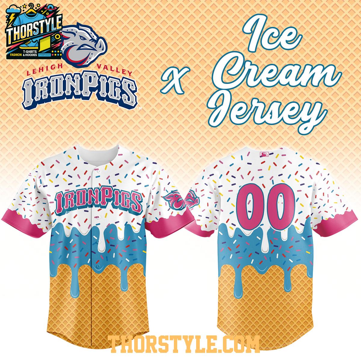 Lehigh Valley Ironpigs x Ice Cream Jersey Night 2026 MiLB Baseball Jersey Lehigh Valley Ironpigs x Ice Cream Jersey Night 2026 MiLB Baseball Jersey