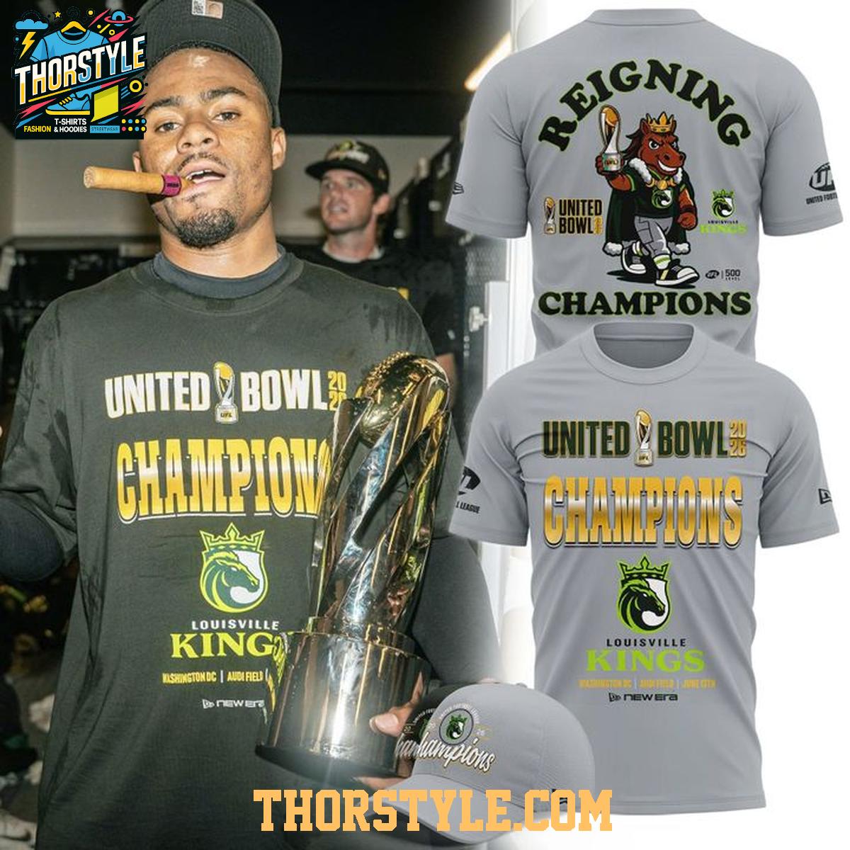 Louisville Kings United Bowl Champions 2026 Reigning Hoodie T-Shirt Louisville Kings United Bowl Champions 2026 Reigning Hoodie T-Shirt