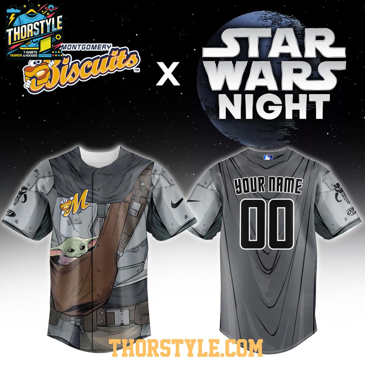 Montgomery Biscuits Star War Night 2026 MiLB Classic Personalized Jersey Montgomery Biscuits Star War Night 2026 MiLB Classic Personalized Jersey