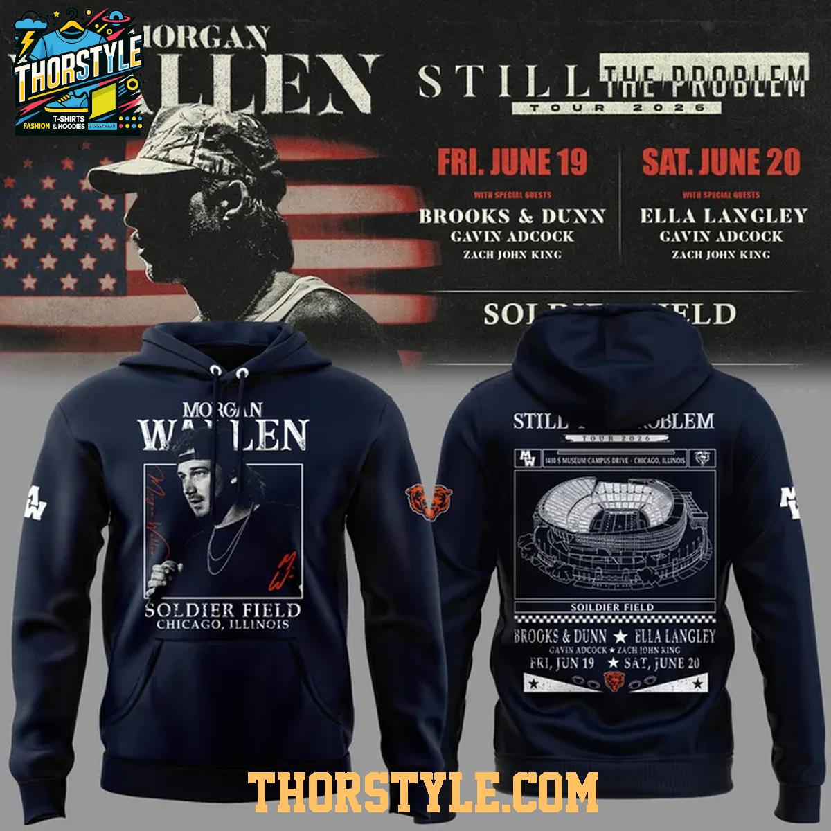 Morgan Wallen x Chicago Bears Still The Problem Tour 2026 Hoodie Shirts Navy Morgan Wallen x Chicago Bears Still The Problem Tour 2026 Hoodie Shirts Navy