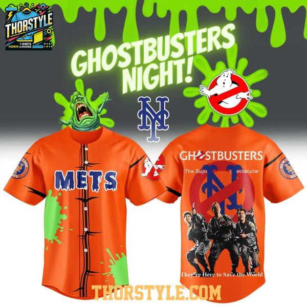 New York Mets Ghostbusters Night 2026 Personalized Baseball Jersey Orange