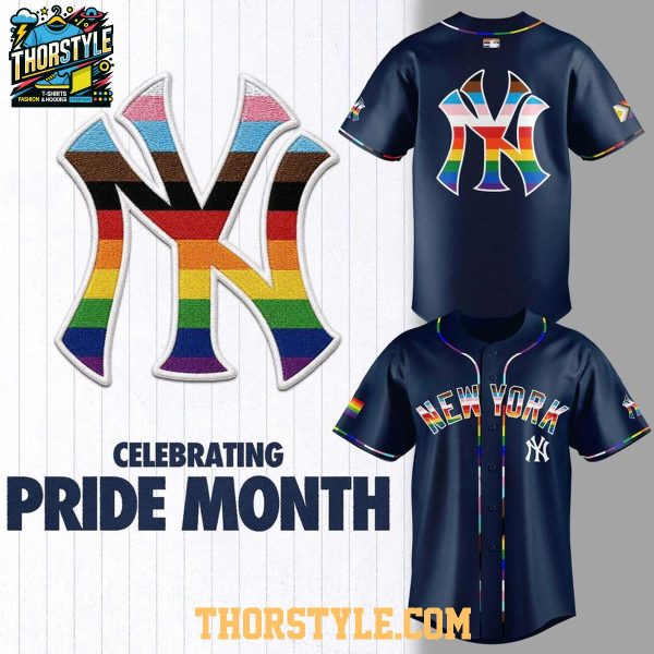 New York Yankees Pride Night 2026 Personalized Baseball Jersey Navy Version