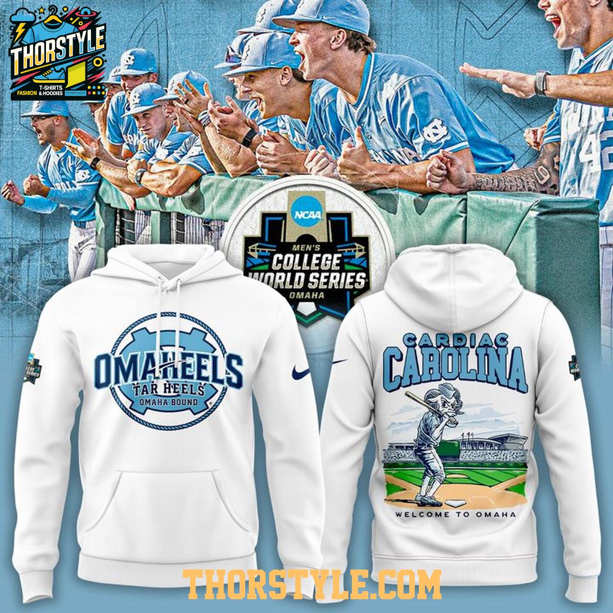 North Carolina Tar Heels x Cardiac Carolina Welcome To Omaha 2026 Hoodie T-Shirt North Carolina Tar Heels x Cardiac Carolina Welcome To Omaha 2026 Hoodie T-Shirt