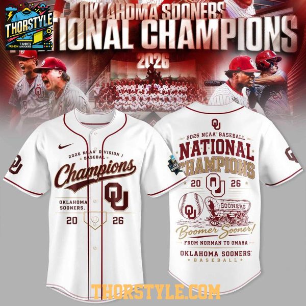 Oklahoma Sooners 2026 NCAA National Champions Baseball Jersey