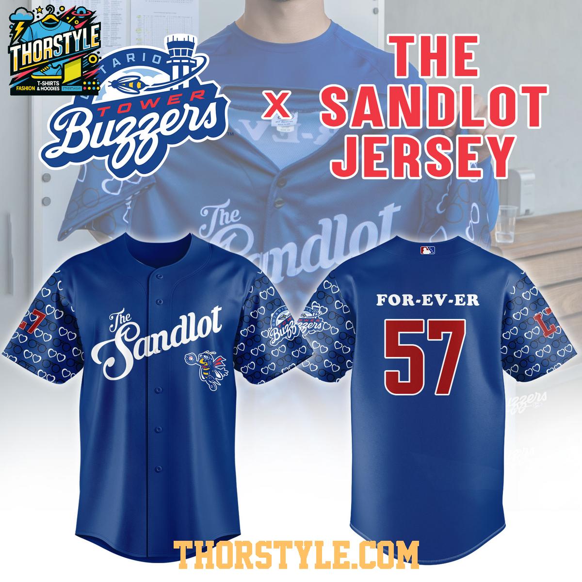 Ontario Tower Buzzers The Sandlot Night 2026 MilB Baseball Jersey Ontario Tower Buzzers The Sandlot Night 2026 MilB Baseball Jersey