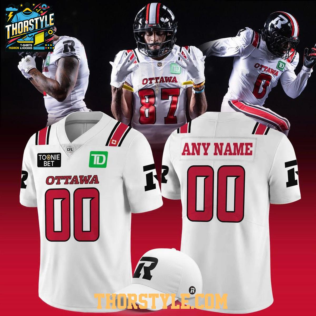 Ottawa Redblacks New Season 2026 All White Personalized Football Jersey Ottawa Redblacks New Season 2026 All White Personalized Football Jersey