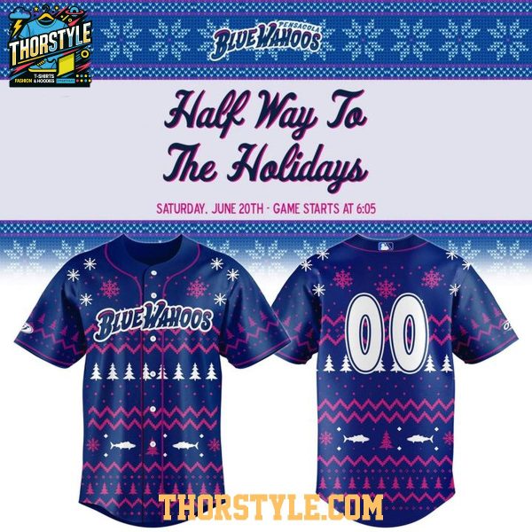 Pensacola Blue Wahoos Holiday Night 2026 Personalized Baseball Jersey