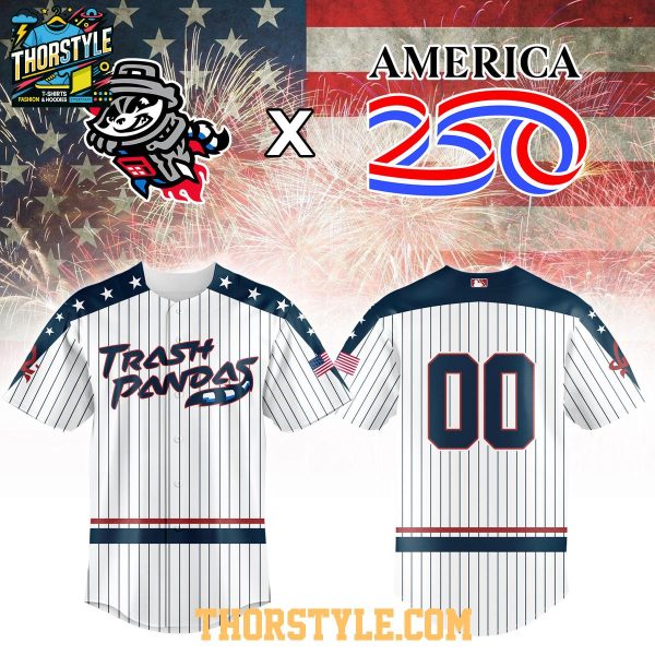 Rocket City Trash Pandas 4th Of July x America 250 Striped Baseball Jersey 2026