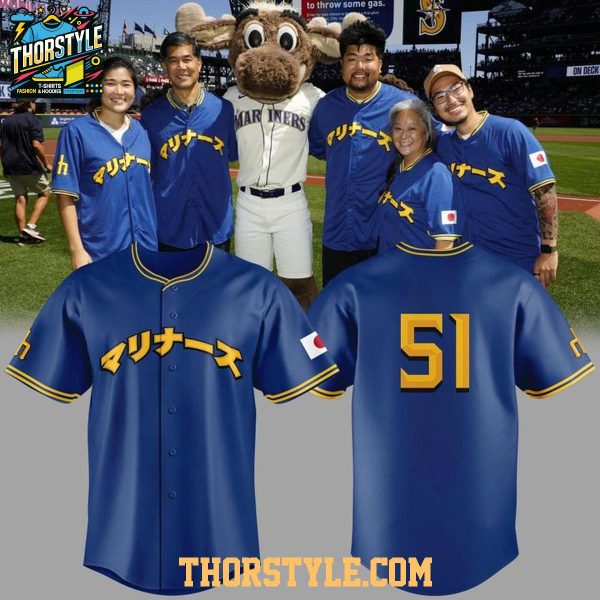 Seattle Mariners 2026 Japanese History Day Personalized Baseball Jersey Blue