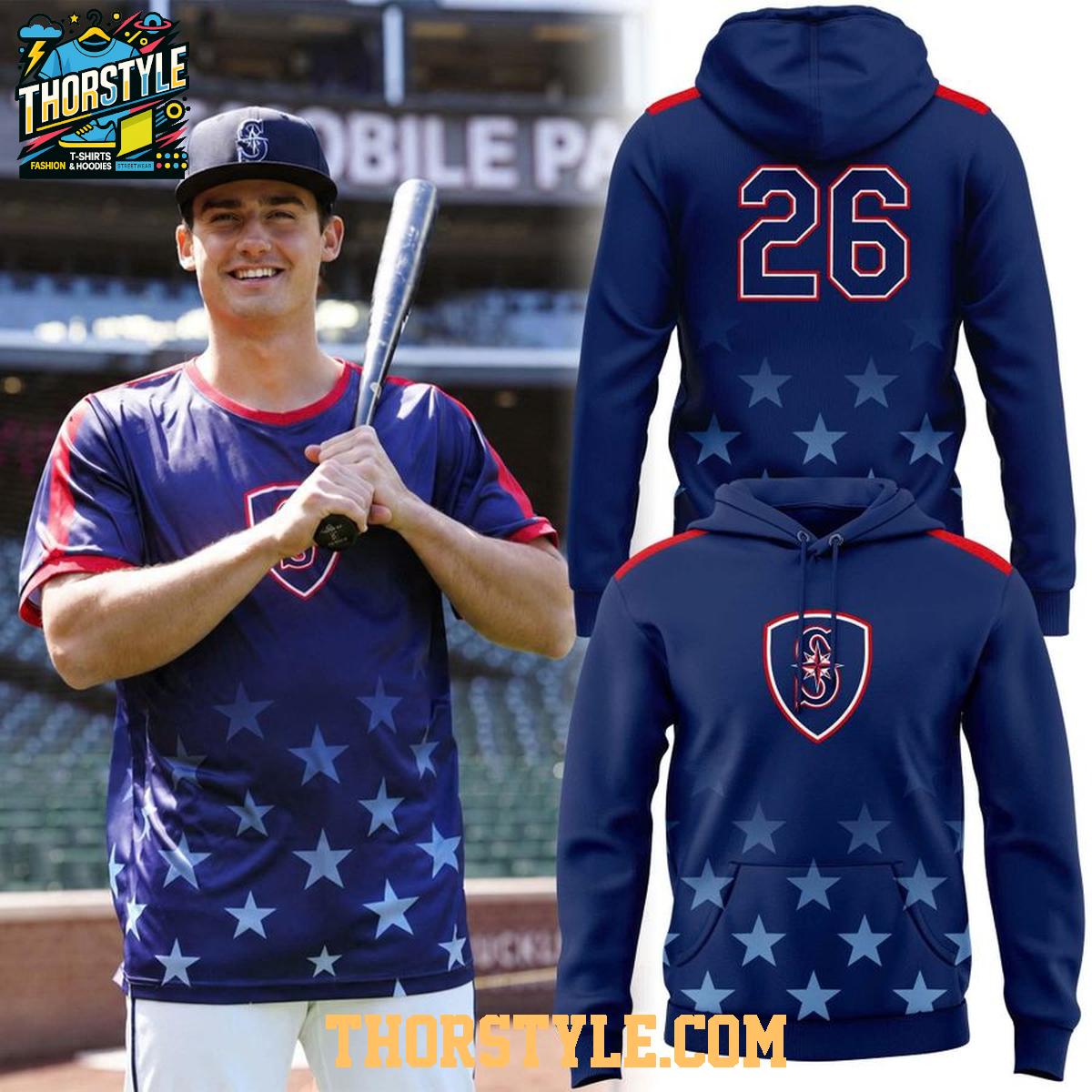 Seattle Mariners 2026 USA Soccer Team Night Stars & Stripes Hoodie T-Shirt Seattle Mariners 2026 USA Soccer Team Night Stars & Stripes Hoodie T-Shirt