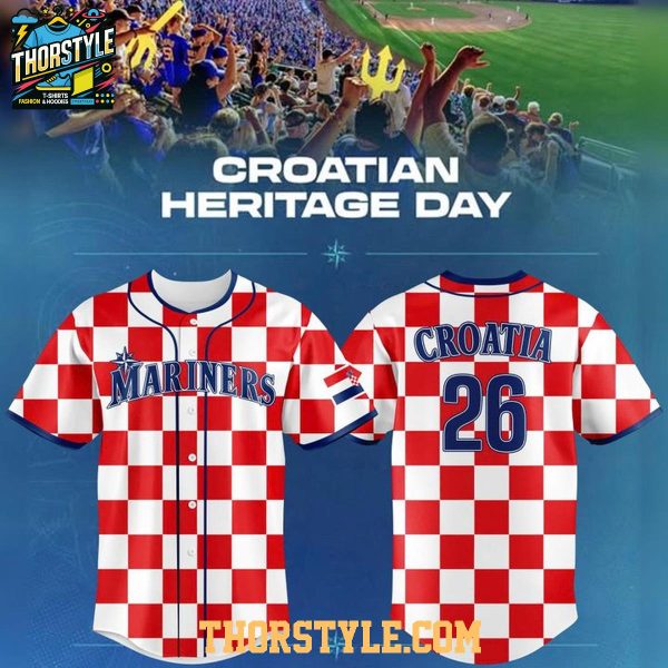 Seattle Mariners Croatian Heritage Night 2026 Personalized Baseball Jersey