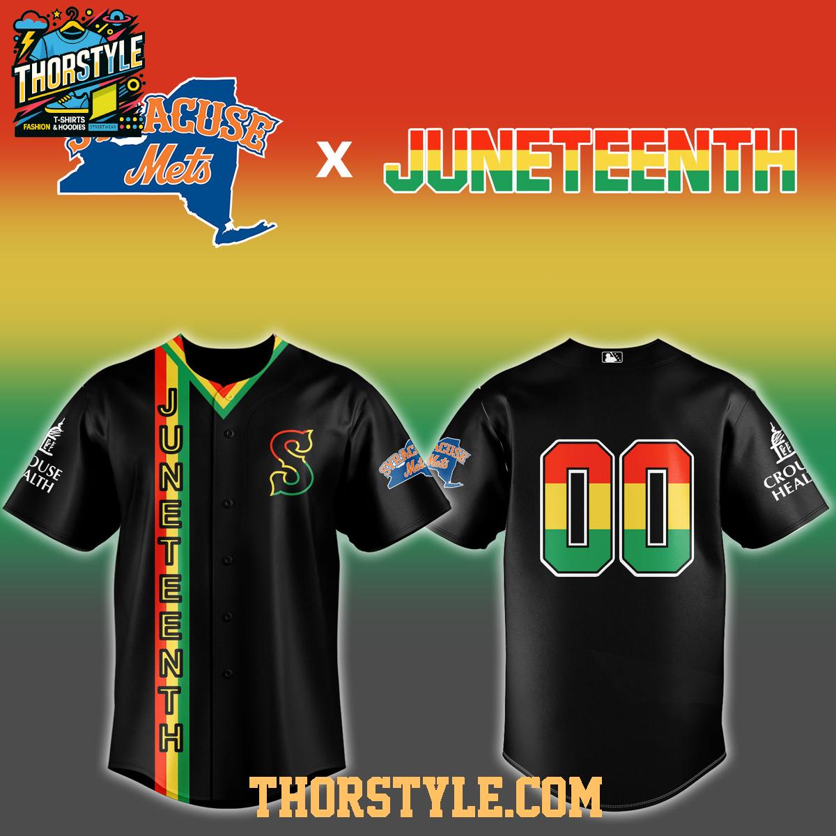 Syracuse Mets Juneteenth 2026 Night Custom MiLB Baseball Jersey Syracuse Mets Juneteenth 2026 Night Custom MiLB Baseball Jersey