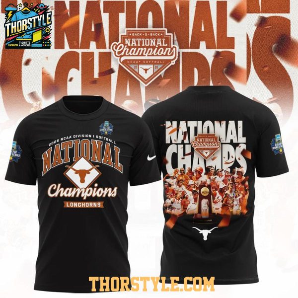 Texas Longhorns 2026 College World Series Back To Back Champions Hoodie Shirts