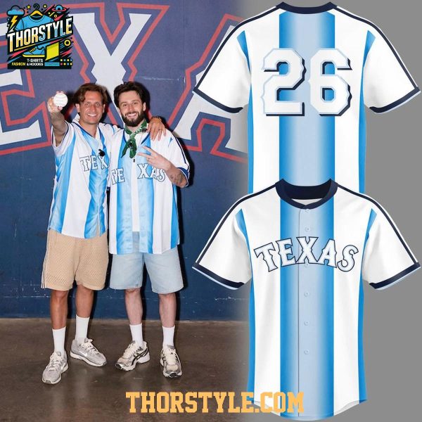 Texas Rangers x Argentina 2026 Lionel Messi World Cup Night Baseball Jersey