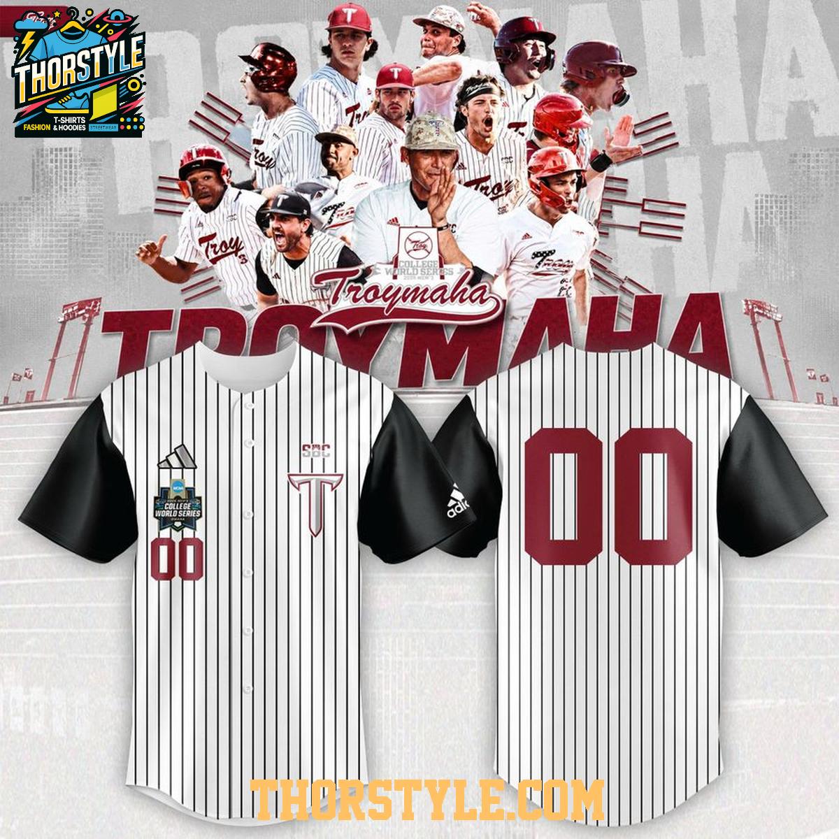 Troy Trojans 2026 Troymaha College World Series Personalized Baseball Jersey Troy Trojans 2026 Troymaha College World Series Personalized Baseball Jersey