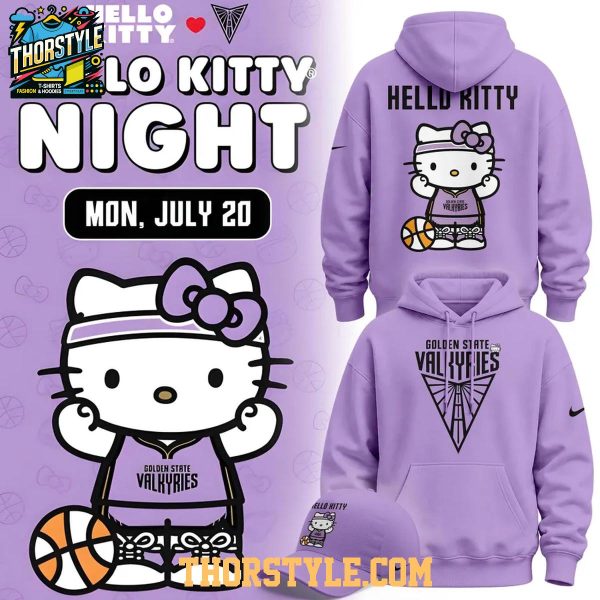2026 Golden State Valkyries x Hello Kitty July Game Night Hoodie Shirts