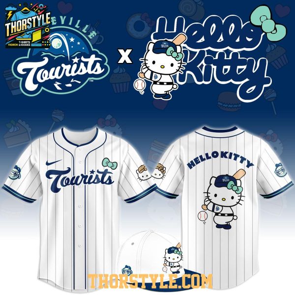 Asheville Tourists x Hello Kitty Classic Striped 2026 Night MiLB Game Jersey