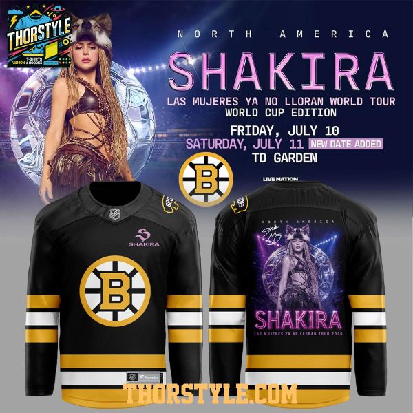 Boston Bruins x Shakira Las Mujeres Ya No Lloran World Tour 2026 Hockey Jersey