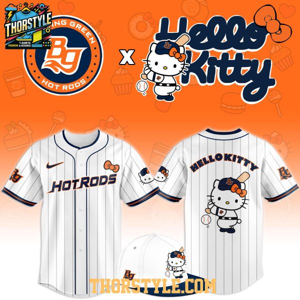Bowling Green Hot Rods x Hello Kitty Classic Striped 2026 Night MiLB Game Jersey