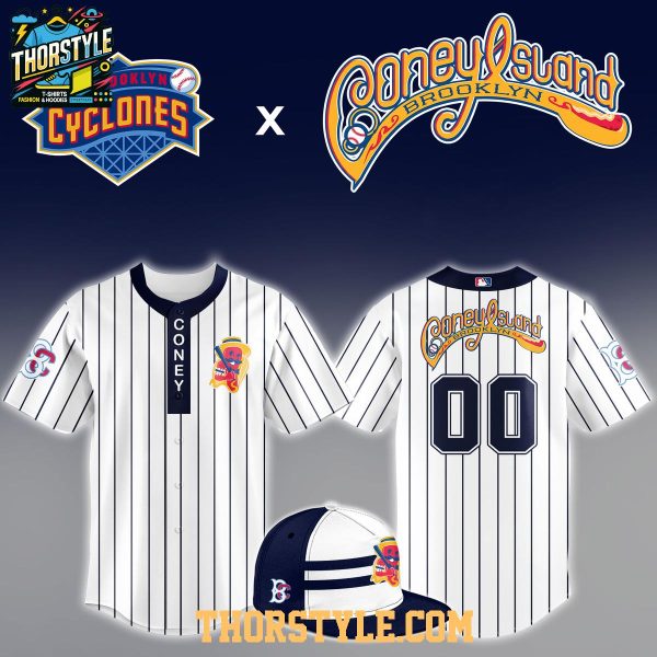 Brooklyn Cyclones Coney Franks Night 2026 Striped Custom MiLB Baseball Jersey