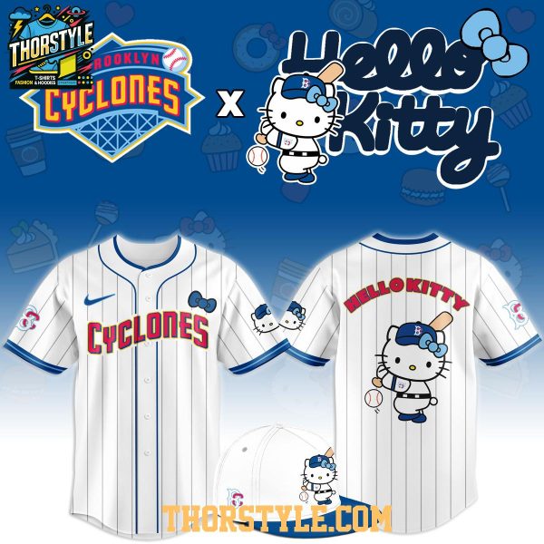 Brooklyn Cyclones x Hello Kitty Classic Striped 2026 Night MiLB Game Jersey