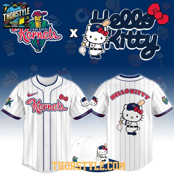 Cedar Rapids Kernels x Hello Kitty Classic Striped 2026 Night MiLB Game Jersey