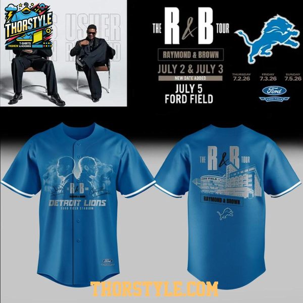 Detroit Lions Usher Raymond x Chris Brown 2026 The R&B Tour Baseball Jersey