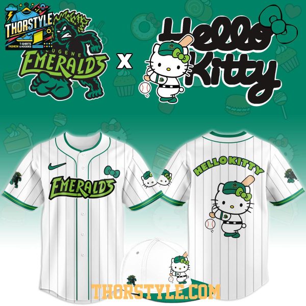 Eugene Emeralds x Hello Kitty Classic Striped 2026 Night MiLB Game Jersey