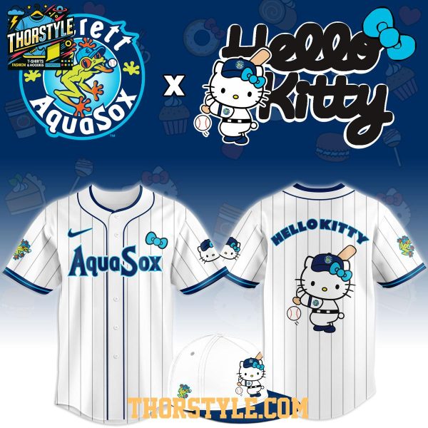 Everett AquaSox x Hello Kitty Classic Striped 2026 Night MiLB Game Jersey