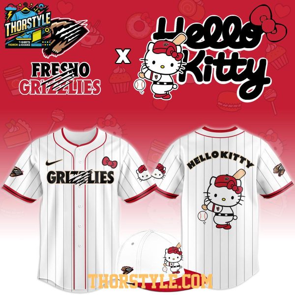 Fresno Grizzlies x Hello Kitty Classic Striped 2026 Night MiLB Game Jersey