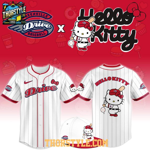 Greenville Drive x Hello Kitty Classic Striped 2026 Night MiLB Game Jersey