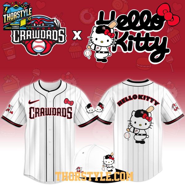 Hickory Crawdads x Hello Kitty Classic Striped 2026 Night MiLB Game Jersey