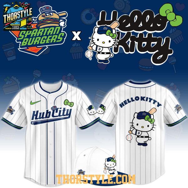 Hub City Spartanburgers x Hello Kitty Classic Striped 2026 Night MiLB Game Jersey