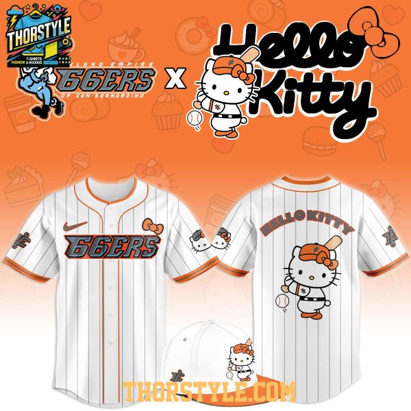 Inland Empire 66ers x Hello Kitty Classic Striped 2026 Night MiLB Game Jersey