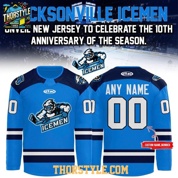 Jacksonville IceMen 10th Anniversary Of The Season 2026 Personalized Hockey Jersey