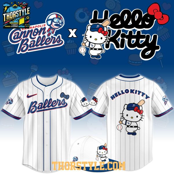 Kannapolis Cannon Ballers x Hello Kitty Classic Striped 2026 Night MiLB Game Jersey