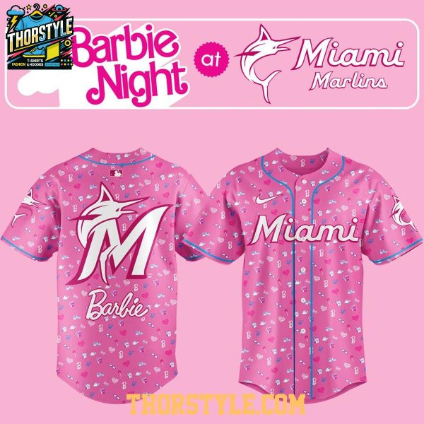 Miami Marlins Barbie Special Night 2026 Personalized Baseball Jersey
