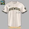Milwaukee Brewers x Kaws Night Creamy Edition Personalized Baseball Jersey