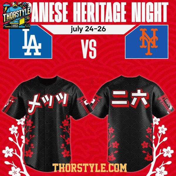 New York Mets Japanese Heritage Night 2026 LA Dodgers Baseball Jersey