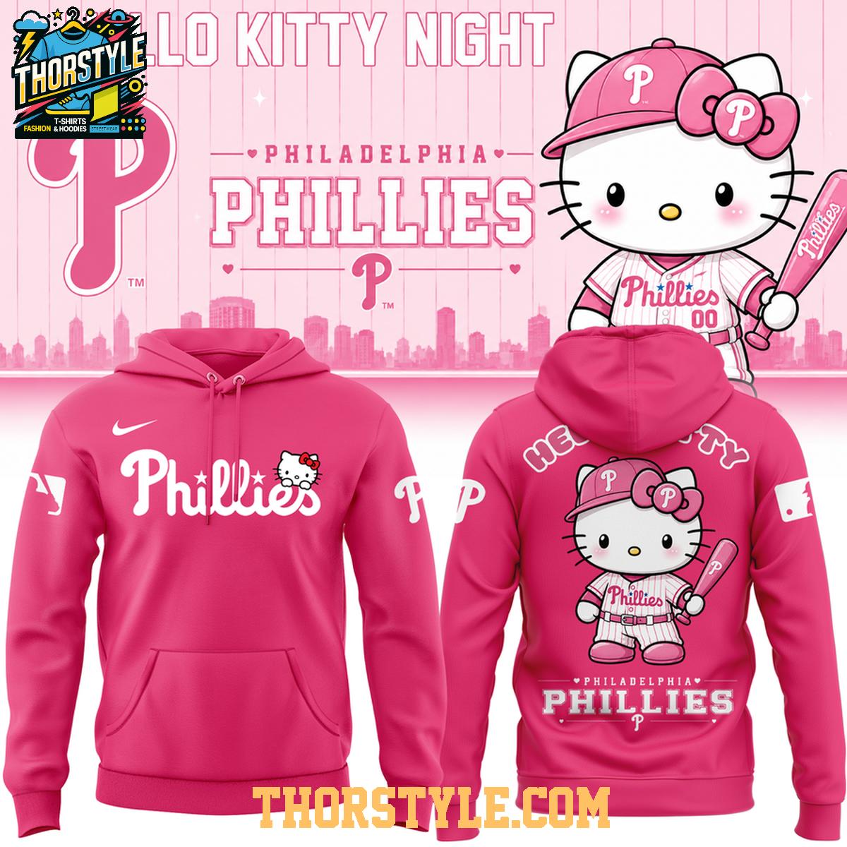 Philadelphia Phillies 2026 Hello Kitty Night All Game Hoodie T-Shirt Philadelphia Phillies 2026 Hello Kitty Night All Game Hoodie T-Shirt