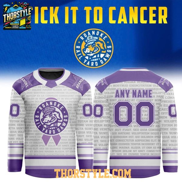 Rail Yard Dawgs 2026 Stick It To Cancer Night Personalized Hockey Jersey