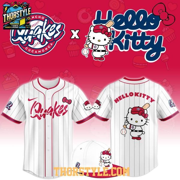 Rancho Cucamonga Quakes x Hello Kitty Classic Striped 2026 Night MiLB Game Jersey