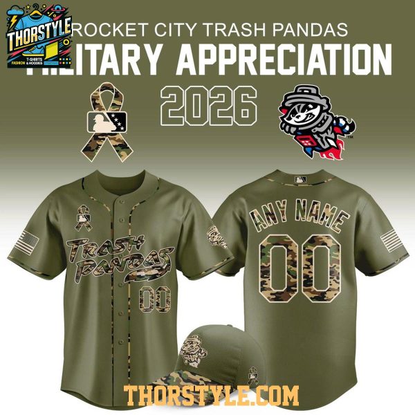 Rocket City Trash Pandas 2026 Military Appreciation Night MilB Jersey Custom