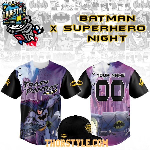 Rocket City Trash Pandas Batman Theme Night 2026 Custom Baseball Jersey