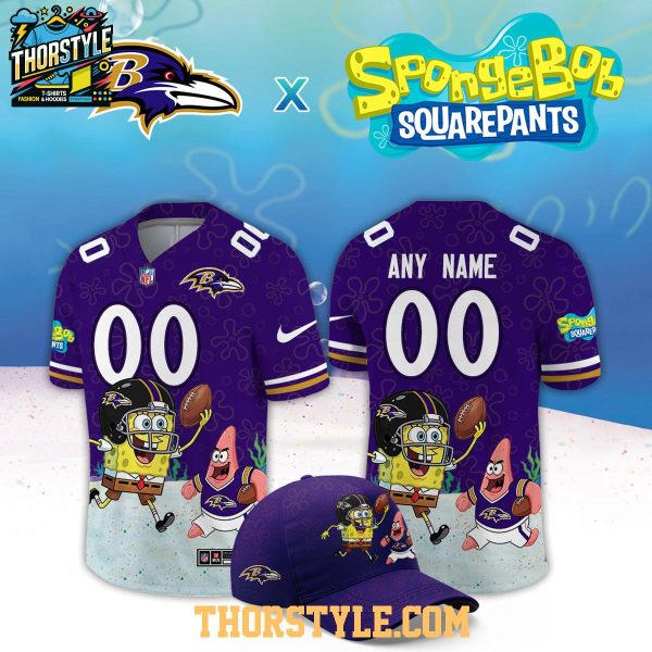 Baltimore Ravens x SpongeBob Squarepants 2026 Night Custom Football Jersey