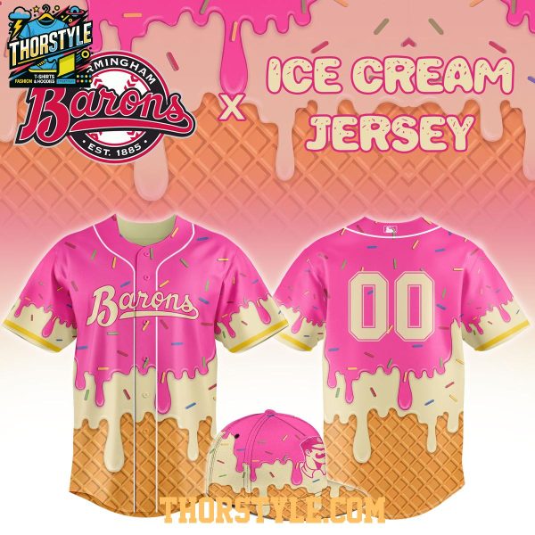 Birmingham Barons 2026 Ice Cream Night x Pitch For Pink Baseball Jersey